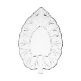 Platou pentru dervire in forma de frunza,sticla,31x19x3 cm