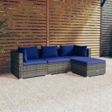 Gossi set mobilier de gradina cu perne, 4 piese, poliratan, gri