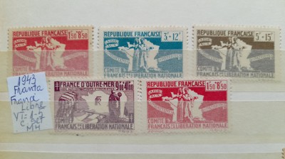 1943 France France LibreYT=1-5 c.set 5 val MH foto