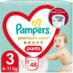 Scutece-chilotel Pampers Premium Care Pants Value Pack Marimea 3, 6-11 kg, 48 buc