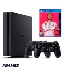 Consola Sony Playstation 4 Slim Ps4 500gb + Doua Controllere + Fifa 20 PlayStation 4, Second-Hand