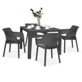 Cumpara ieftin Set mobilier de grădină Evody Quartet 4+1, grafit