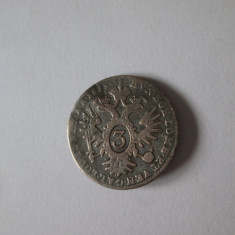 Austria 3 Kreuzer 1835 A argint fosta moneda nasture