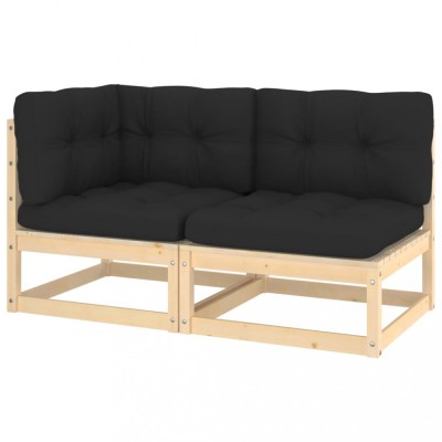 Gossi set mobilier gradina cu perne, 2 piese, lemn masiv de pin foto