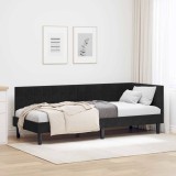 vidaXL Cadru de pat colțar cu headboard Negru 80 x 200 cm Catifea
