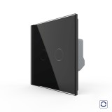 Intrerupator dublu cu revenire si contact uscat touch Livolo, negru