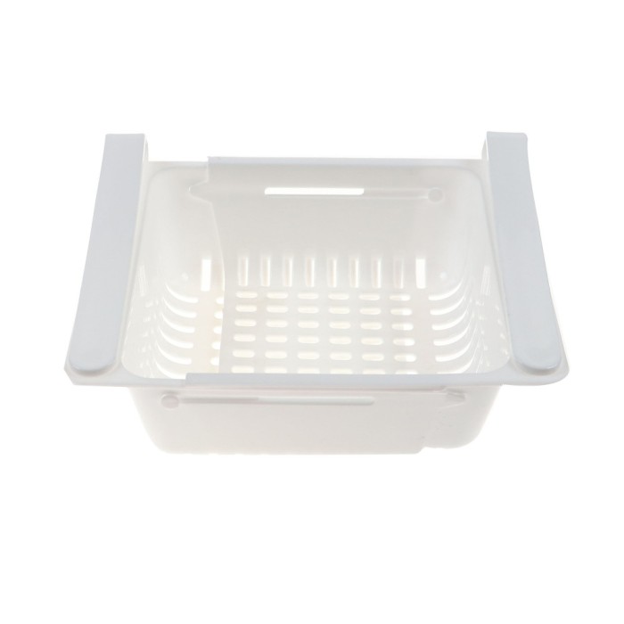 Organizator pentru frigider, extensibil, plastic, alb, 28 x 15.5 x 6 cm