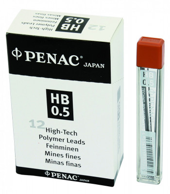 Mine Pentru Creion Mecanic 0,5mm, 12/set, Penac - Hb foto