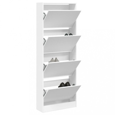 vidaXL Pantofar, alb, 60x21x163,5 cm, lemn compozit foto