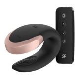 Double Love (Black) - Vibrator pentru Cuplu, 8,6x5,7 cm, Orion