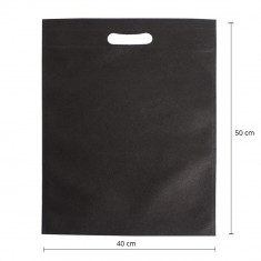 Sacoșe non-woven Blaster 40x50cm (set 50 buc) - Negru