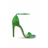 Sandale Mihai Albu din piele Emerald Green Glitter