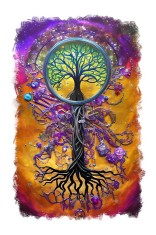 Sticker decorativ Copacul Vietii, Multicolor, 85 cm, 11791ST foto