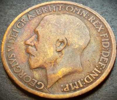Moneda istorica HALF PENNY - Marea Britanie / ANGLIA, anul 1917 * cod 4332 foto