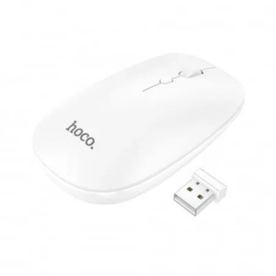 Mouse Wireless 2.4G, 800 1200 1600 DPI Hoco (GM15) Alb foto