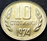 Cumpara ieftin Moneda 10 STOTINKI - RP BULGARIA, anul 1974 * cod 2166 = UNC, Europa