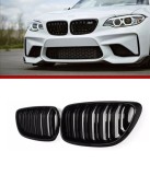 Cumpara ieftin Grile duble pentru BMW F22 F23 F24 F27 E87 2012-2018 lac negru lucios
