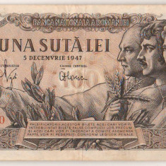 SV * Romania 100 LEI 1947 * 5 DECEMBRIE * +/- XF