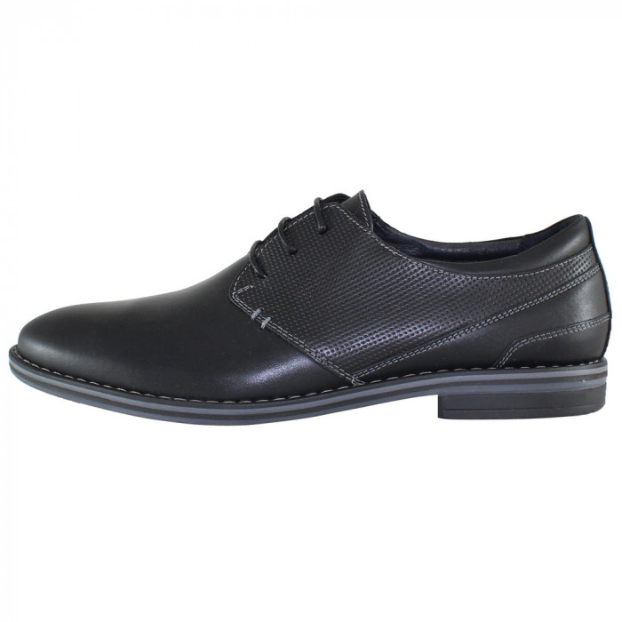 Pantofi eleganti barbati piele naturala - Pieton negru - Marimea 41