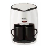 Espressor cafea Rosberg, 450 W, 250 ml, 2 cani portelan, filtru detasabil, carcasa plastic, Alb/Negru