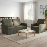 Cumpara ieftin Set de canapea 2 pcs Gri deschis Tesatura din corduroy