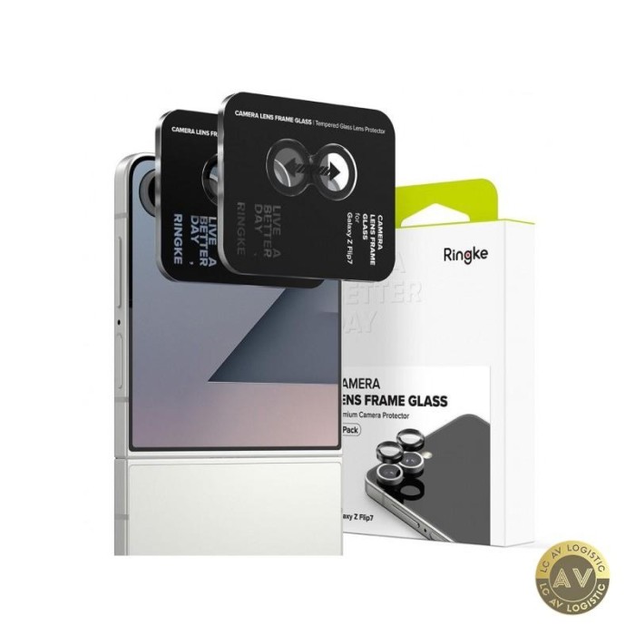 Folie de protectie Camera spate Ringke pentru Samsung Galaxy Z Flip7 F766 Sticla Securizata Set 2 bucati Neagra