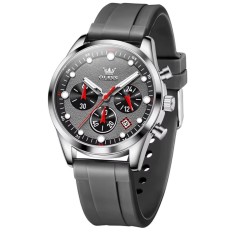 Ceas barbatesc Olevs CS1939, silicon, gri, cadran gri