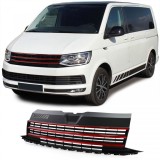 Grila fara emblema cu benzi rosii potrivita pentru VW T6 Bus Transporter 15-19 Performance AutoTuning