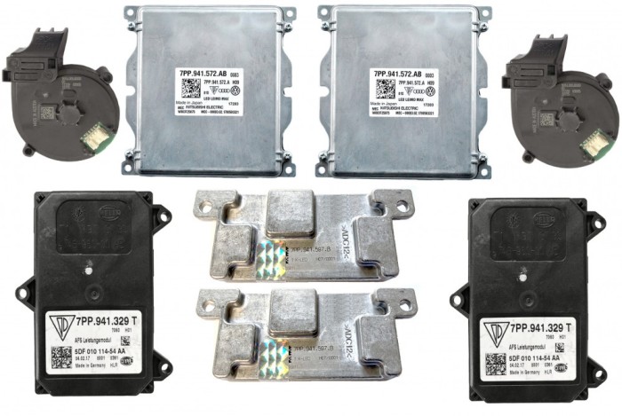 NEW ORIGINAL HEADLIGHT MODULE KIT , AFS LED FAN PORSCHE MACAN 2014 &amp;gt; 7PP941329T + 8U0907463A + 7PP941572AB