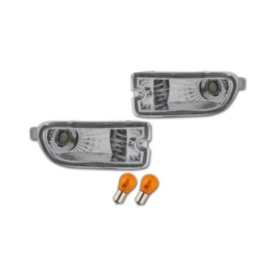 Set lampa semnalizare fata Subaru Impreza (Gc/Gf), 1999-12.2000, fara suport bec, transparent-silver, Stanga + Dreapta foto