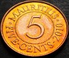 Moneda exotica 5 CENTI - MAURITIUS, anul 2010 * cod 5006 = UNC, Africa