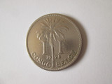 Congo Belgian 1 Franc 1925, Africa, Nichel