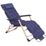 Sezlong metalic reglabil pe pozitii, cu perna si tetiera, 120kg, albastru Household NewTrend