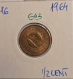 543 Sierra Leone &frac12; Cent 1964, KM#16, excelenta