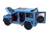 Macheta Mercedes G albastru replica 1:18 albastru cu sunet, claxon, fum, lumini, deschide usi si capote