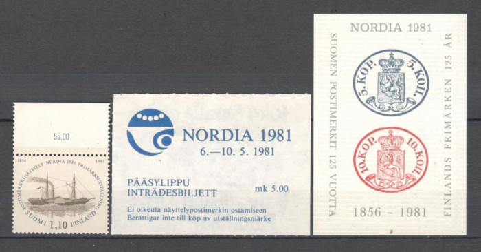 Finlanda.1981 Expozitia filatelica NORDIA KF.141