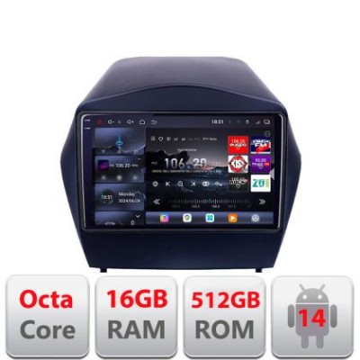 Navigatie Hyundai IX35 2011+ Edotec Kit-361 8 core QLED 2K 16+512 360 Android Waze USB Navigatie Internet Youtube Radio CarStore Technology foto