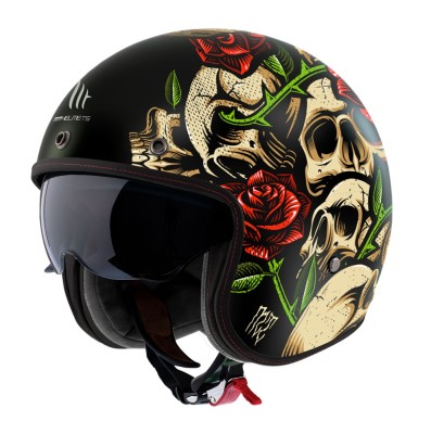 Casca open face pentru scuter - motocicleta MT Le Mans 2 S SV Breakout B9 rosu lucios (ochelari soare integrati) &amp;ndash; omologare noua ECE 22.06 S (55/56cm foto