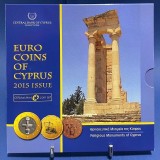 C I P R U 2015 -Set monetarie 1 cent -2 euro -Monument. din Cipru -folder / BU, Europa