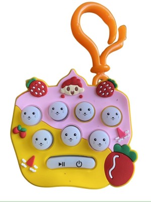 Jucarie interactiva Pop It Gopher cu lumini si muzica, tip breloc foto