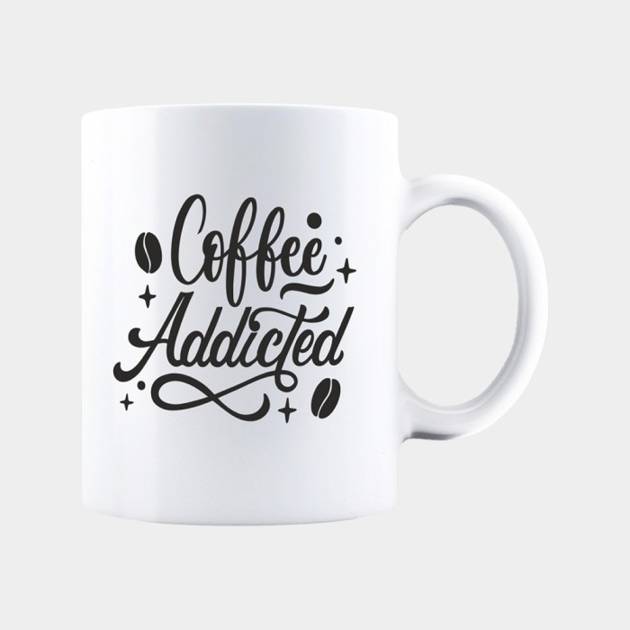 Cana alba personalizata COFFEE ADDICTED, INOVATIX&reg;. 330ml