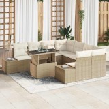 VidaXL Set de canapele pentru grădină 9 pcs Bej, crem 100 x 55 x 73 cm
