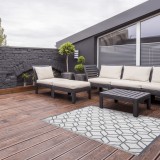 Esschert Design Covor de exterior, gri si alb, 180x121 cm, OC25 GartenMobel Dekor, vidaXL