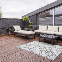 Esschert Design Covor de exterior, gri ?i alb, 180x121 cm, OC25 foto