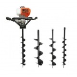 Motoburghiu de pamant pe benzina 2 timpi 2.8CP, 52cc cu 3 burghie incluse 100mm, 150mm, 200mm