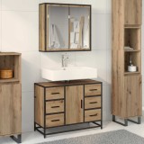 vidaXL Set de mobilier pentru baie cu sertar 2 pcs Stejar Artizanal 3402430