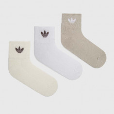 adidas Originals șosete 3-pack culoarea bej IU2699