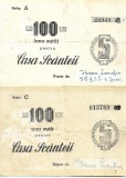 Lot 2 buc. chitante 100 lei pentru Casa Scanteii