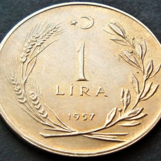 Moneda 1 LIRA - TURCIA, anul 1957 *cod 1297 A = A.UNC