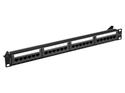 Patch Panel LANBERG 24 Porturi Cat 6a RJ45 Negru PPUA-1024-B foto